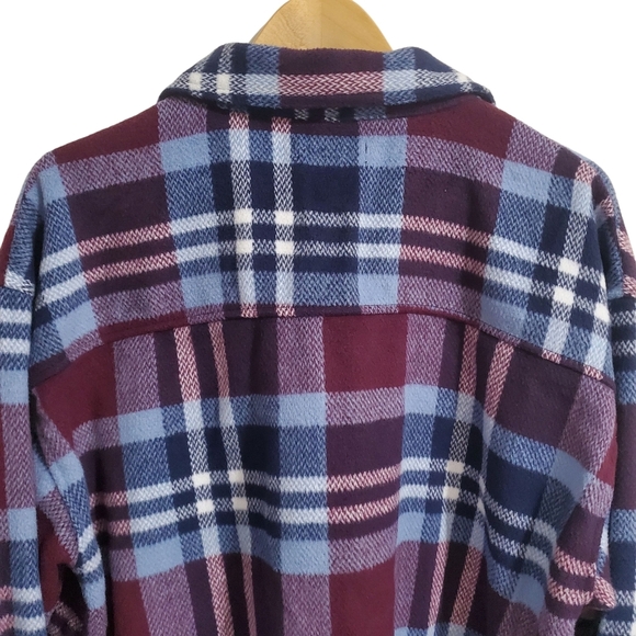 Frye Plaid Utility Shacket Jacket Button Front Pockets - Picture 8 of 15